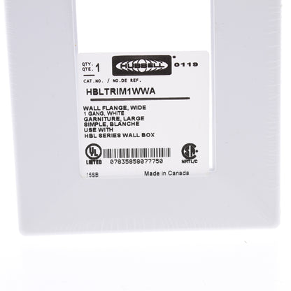 Hubbell HBLTRIM1WWA White Custom 6.75" Plastic Wallbox Trim Wallplates 2-pack