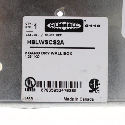 Hubbell Multi-Connect 2-Gang Recessed Electrical Wallbox for Drywall HBLWSCS2A
