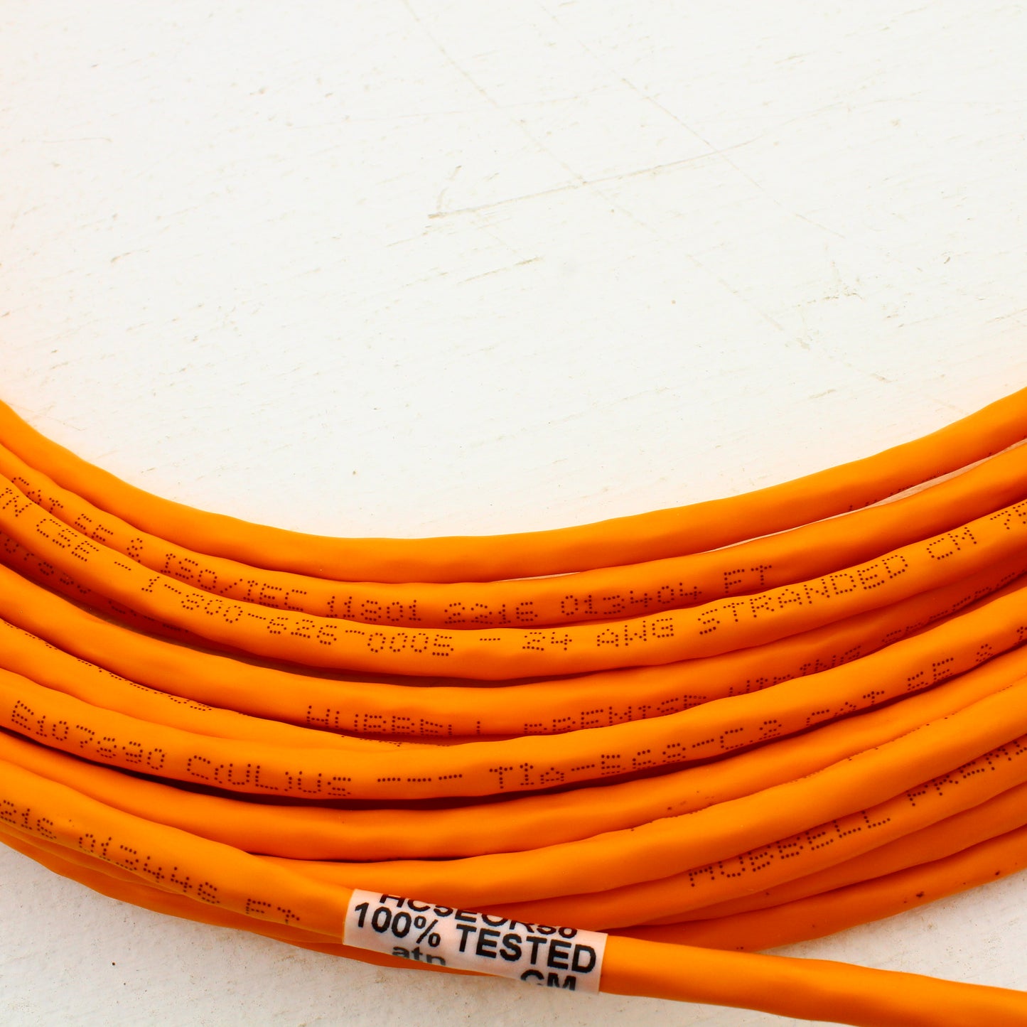 Hubbell HC5EOR50 Cat5e Orange 50ft Patch Cord Ethernet Cable Data Center Network