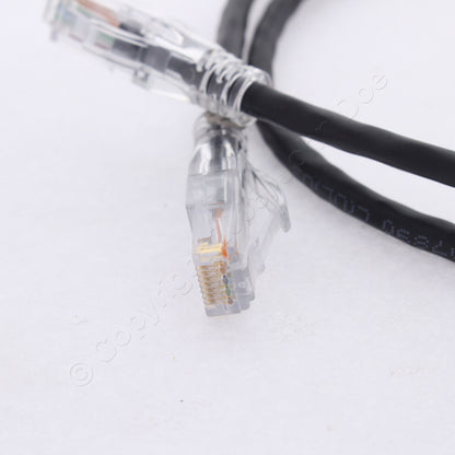 Hubbell HC5EBK03 Cat5e Black 3ft Patch Cord Ethernet Cable Data Center Network