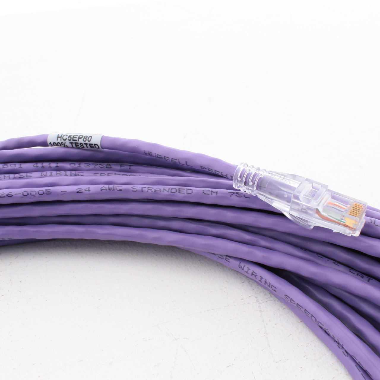 Hubbell Patch Cord Cat 5e Purple 80 Ft LAN Ethernet Network Cable HC5EP80