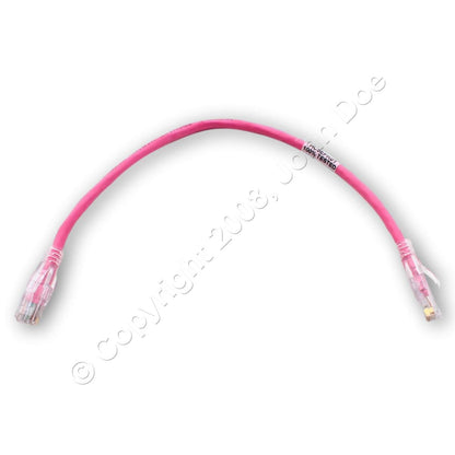 Hubbell HC5EPK01 Cat5e Pink 1ft Ethernet Patch Cord Cable Data Center Network