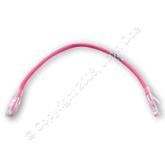 Hubbell HC5EPK01 Cat5e Pink 1ft Ethernet Patch Cord Cable Data Center Network