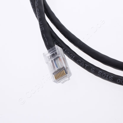 Hubbell HC6BK05NB Black 5ft Ethernet Patch Cord Cat6 Cable Data Network Noboots