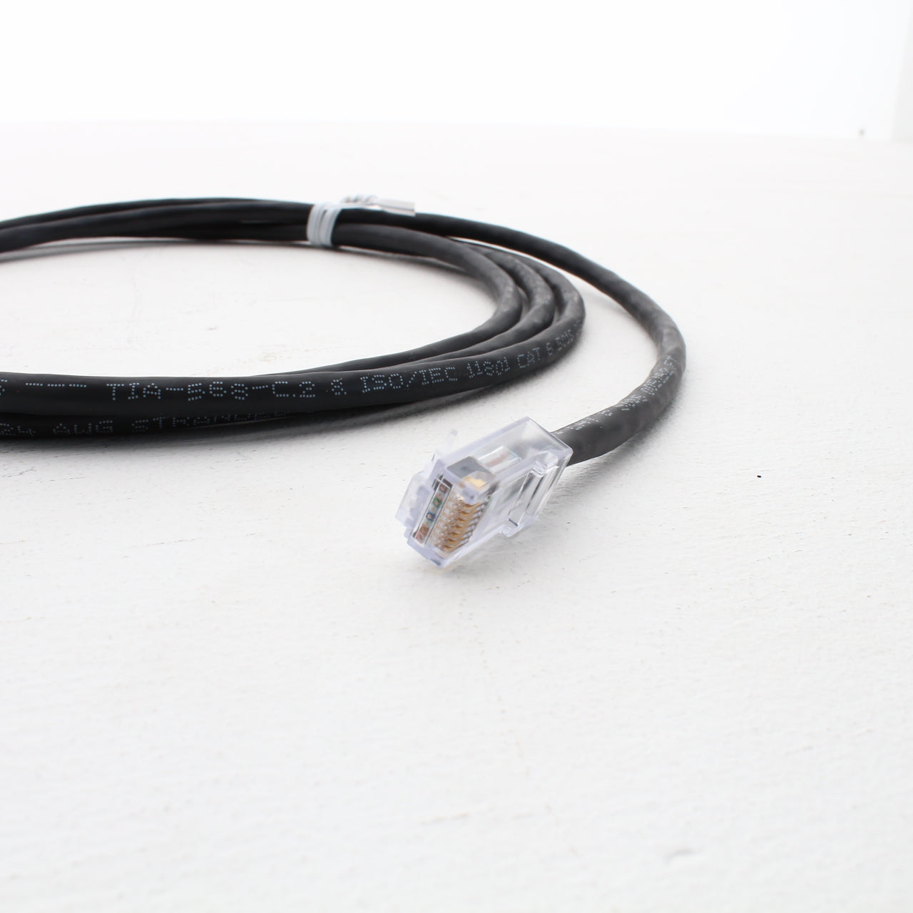 Hubbell HC6BK07NB Black 7ft Ethernet Patch Cord Cat6 Cable Data Network Noboots