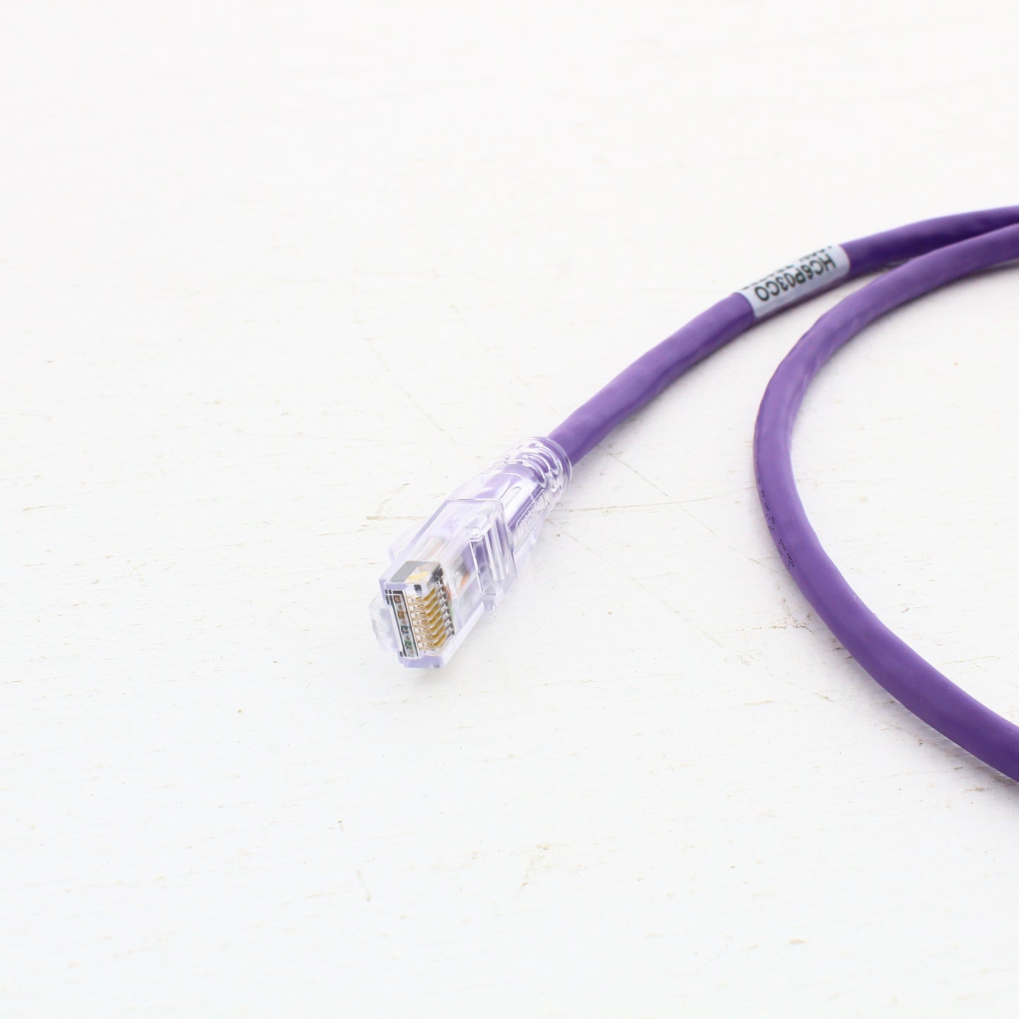 Hubbell Crossover Patch Cord Cat 6 Purple 3Ft LAN Ethernet Network Cable