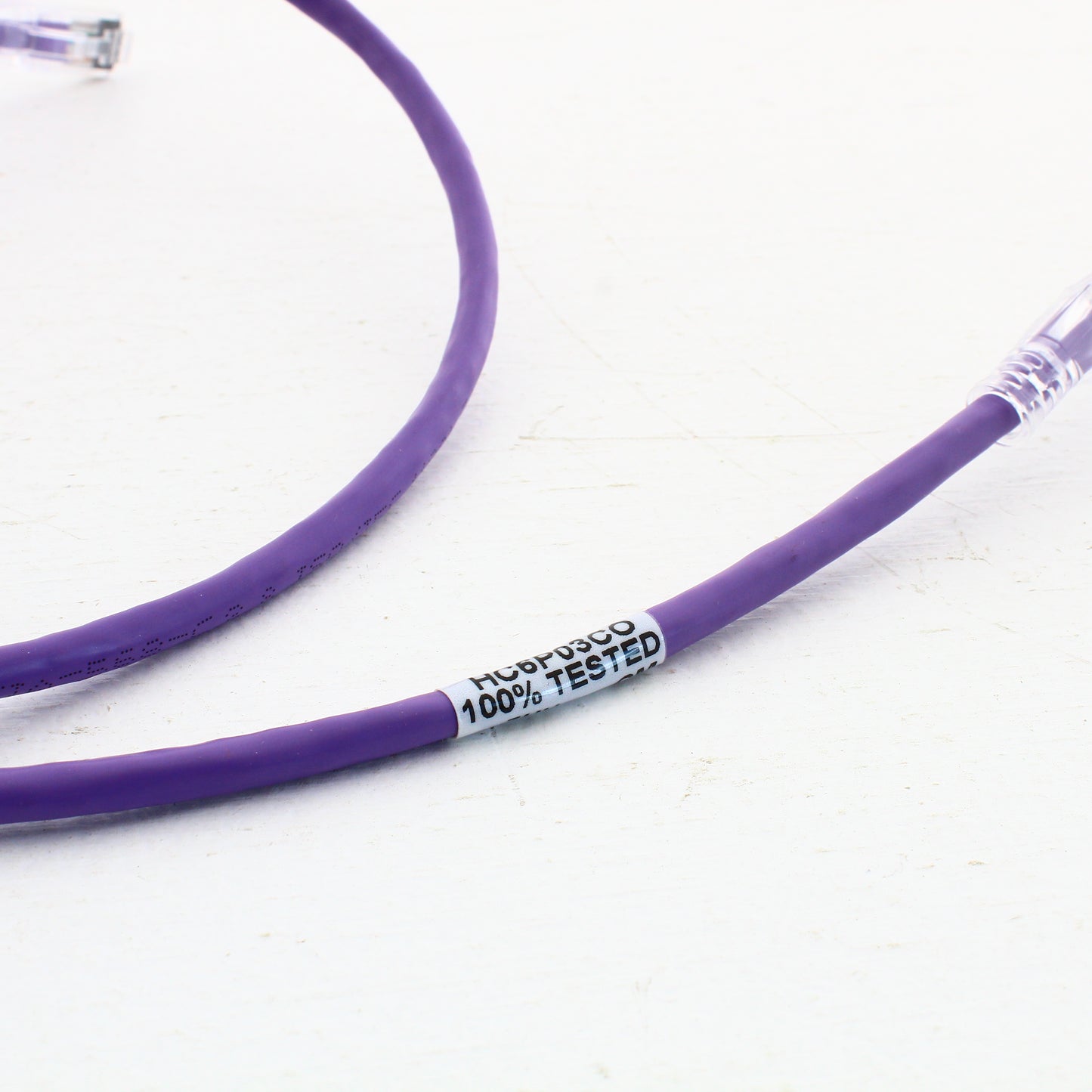 Hubbell Crossover Patch Cord Cat 6 Purple 3Ft LAN Ethernet Network Cable