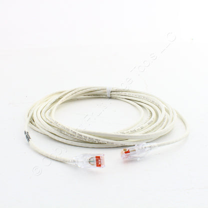 Hubbell HCL6W20 Cat6 White 20ft Ethernet Network Cable Low Diameter Patch Cord