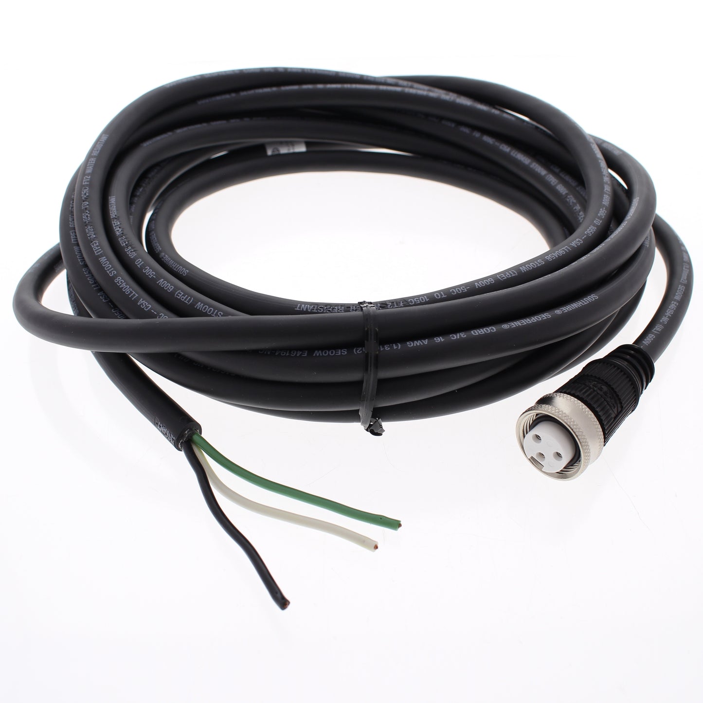 Hubbell 20' Mini-Quick Female Plug Straight Cable #16/3 AWG STOOW R/A HCMS03120