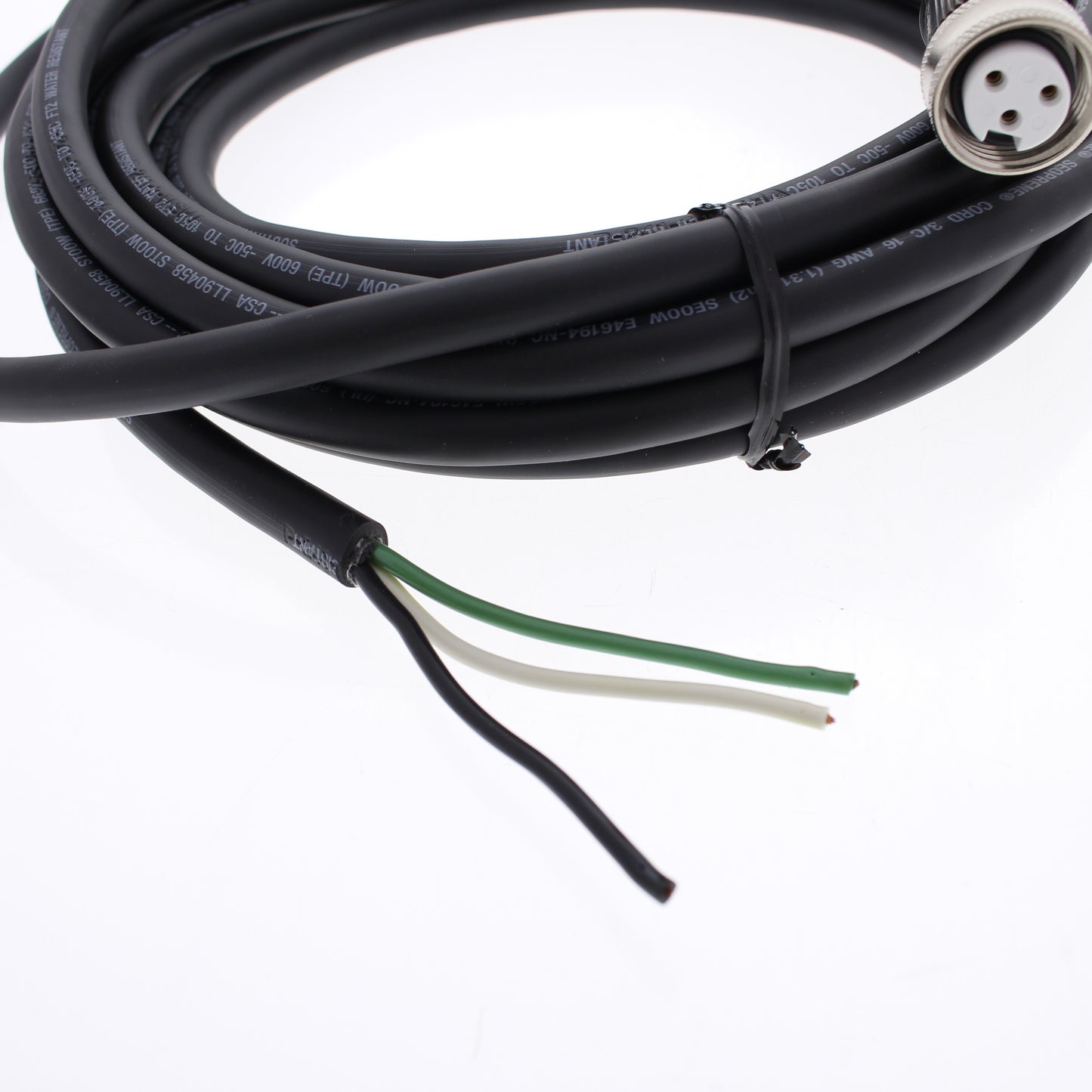 Hubbell 20' Mini-Quick Female Plug Straight Cable #16/3 AWG STOOW R/A HCMS03120