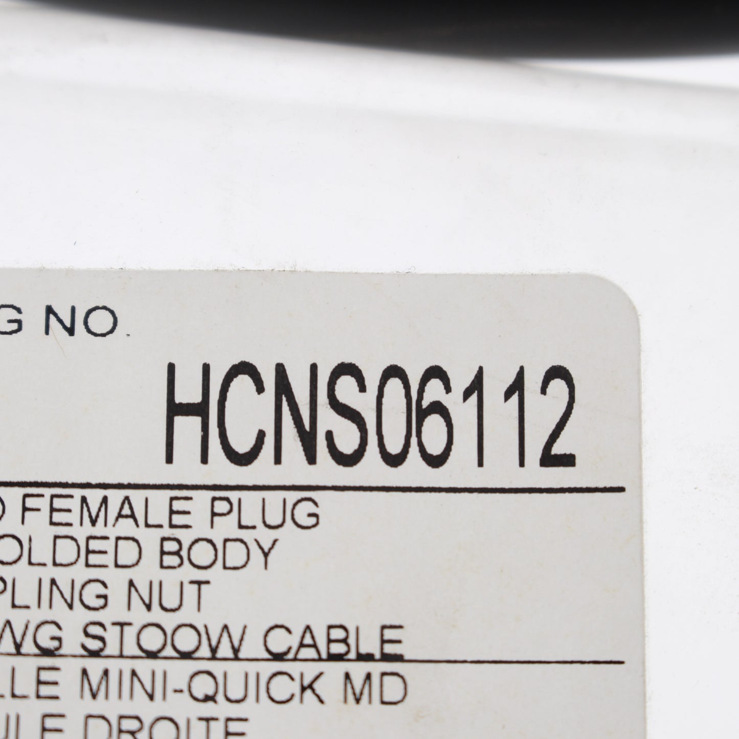 Hubbell Mini-Quick Cable Female Plug 5P6W Quick-Connect 16AWG 10A 12Ft HCNS06112