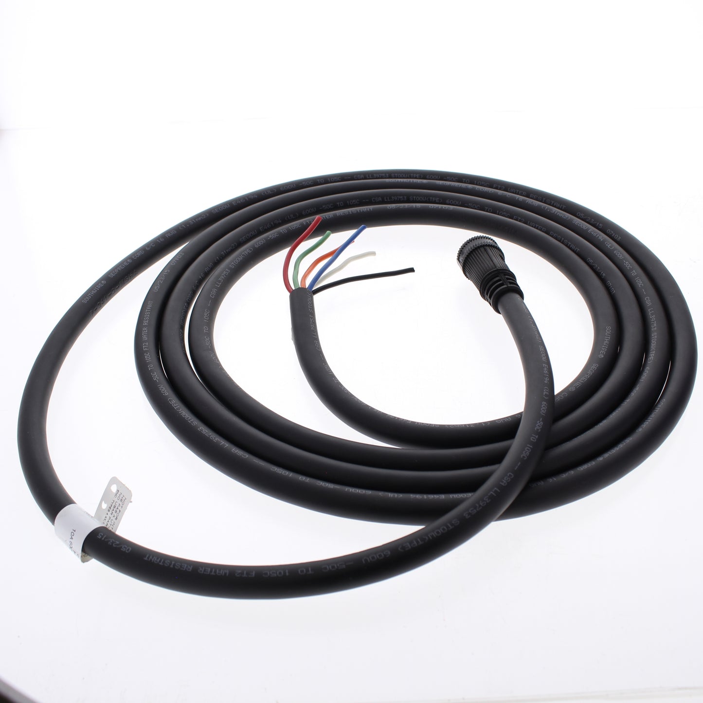 Hubbell Mini-Quick Cable Female Plug 5P6W Quick-Connect 16AWG 10A 12Ft HCNS06112
