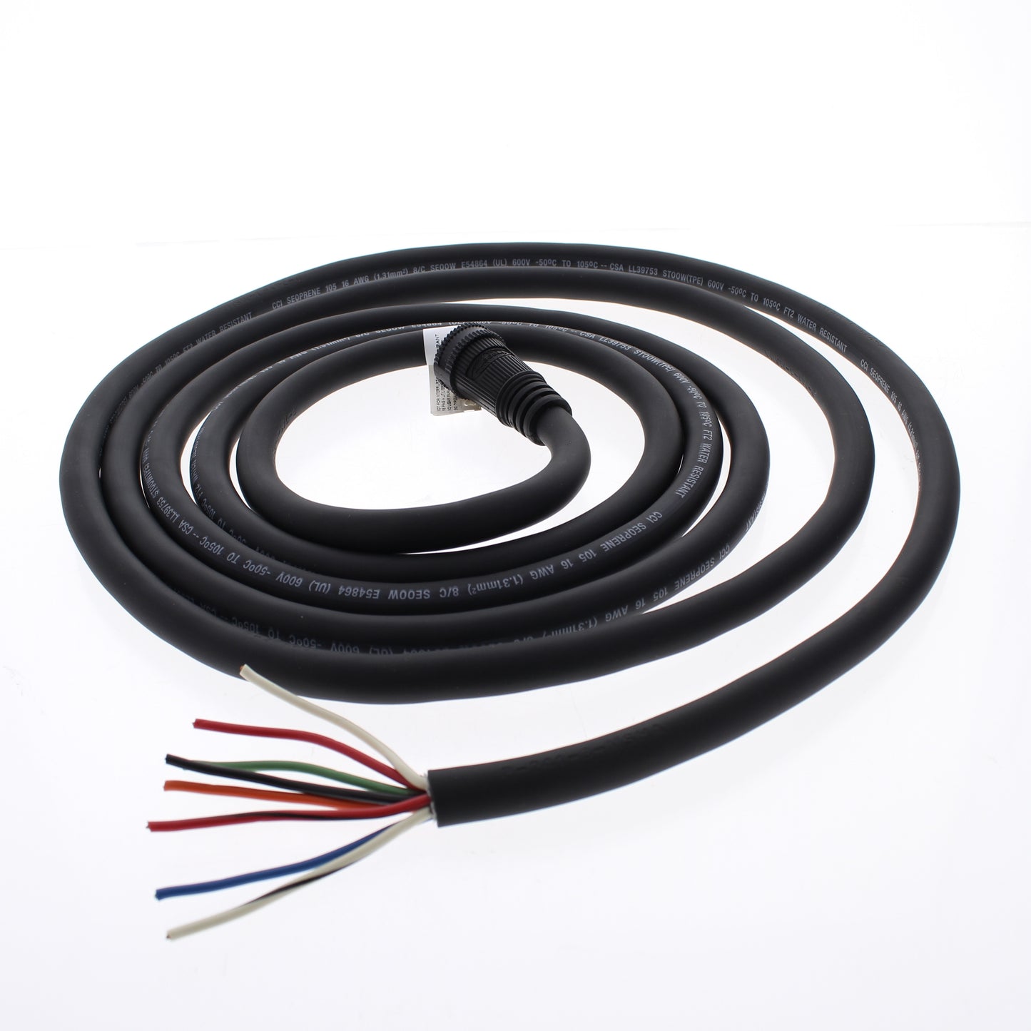 Hubbell Mini-Quick Cable Female Plug 7P8W Quick-Connect 16AWG 9A 12 Ft HCNS08112