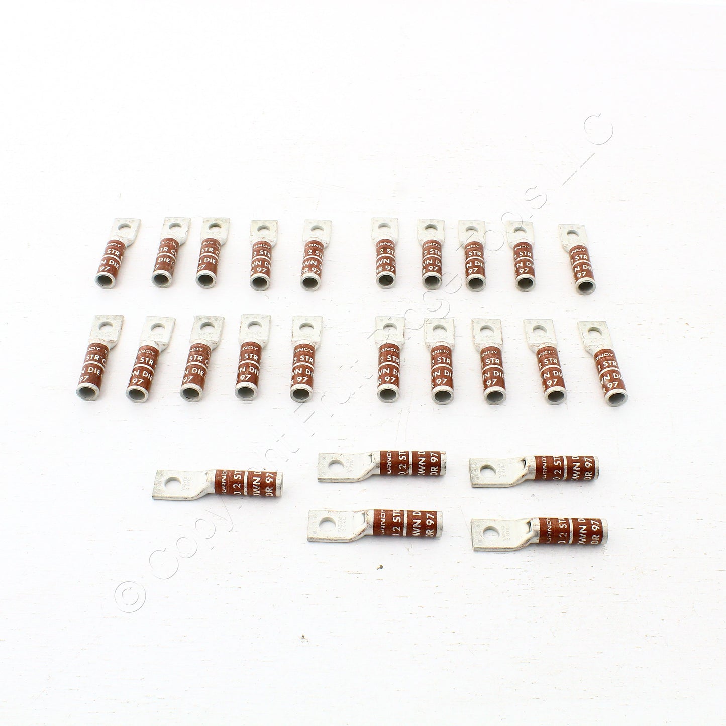 25 Hubbell Bonding Grounding Compression Lugs 2AWG 1/4" Hole Brown #10 HGBL02S
