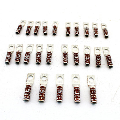 25 Hubbell Bonding Grounding Compression Lugs 2AWG 3/8" Hole Brown #10 HGBL02SA