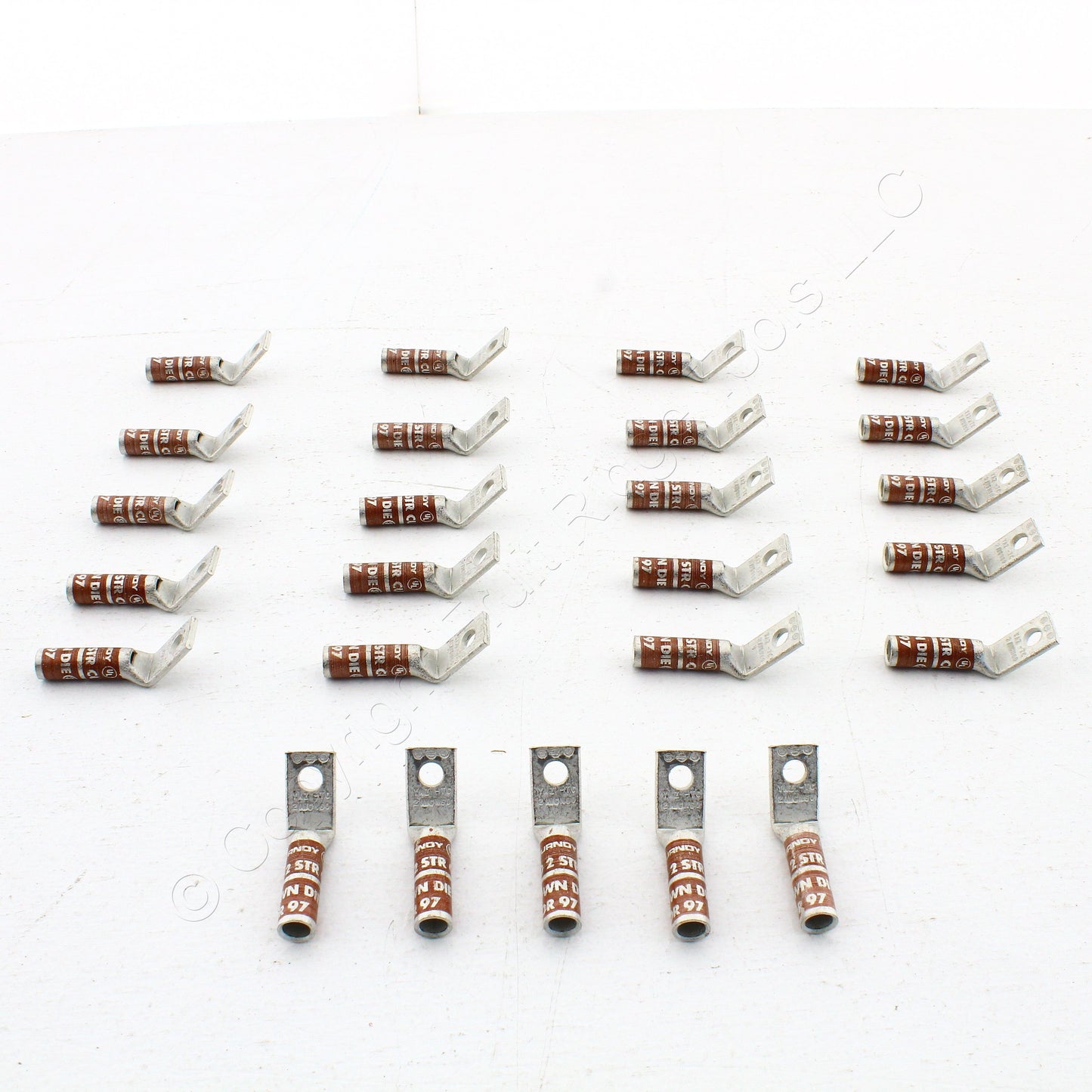 25 Hubbell Bonding Ground Compression Lugs 45� 2AWG 1/4" Hole Brown #10 HGBL02SF
