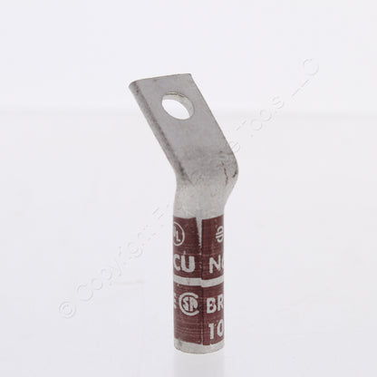Hubbell Bonding Grounding Compression Lug 45� 2AWG 1/4" Hole Brown #10 HGBL02SF