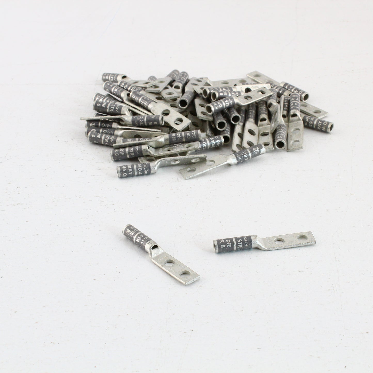 50 Hubbell Bonding Grounding Compression Lugs 4AWG 1/4" Holes Gray #8 HGBL04D