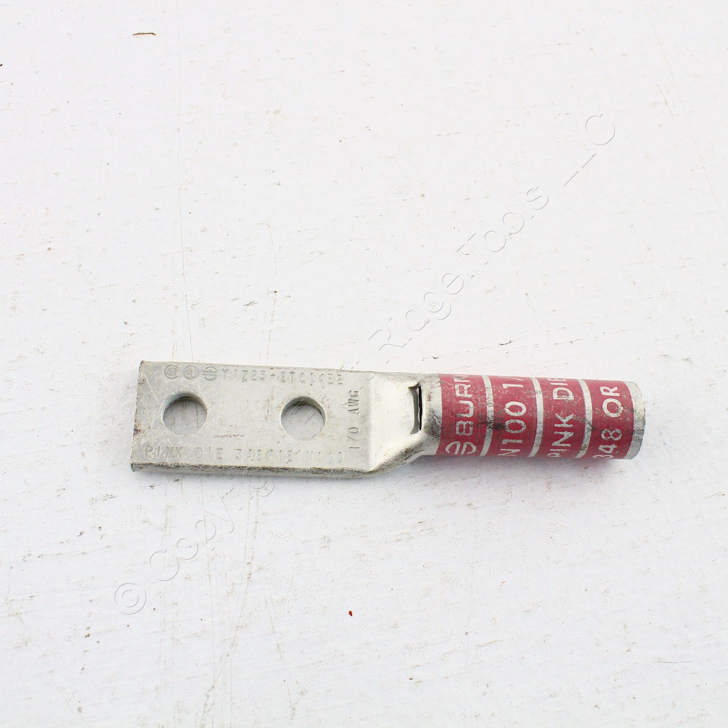 10 Hubbell Bonding Ground Compression Lugs 1/0 AWG 1/4" Holes Pink #12 HGBL10DA