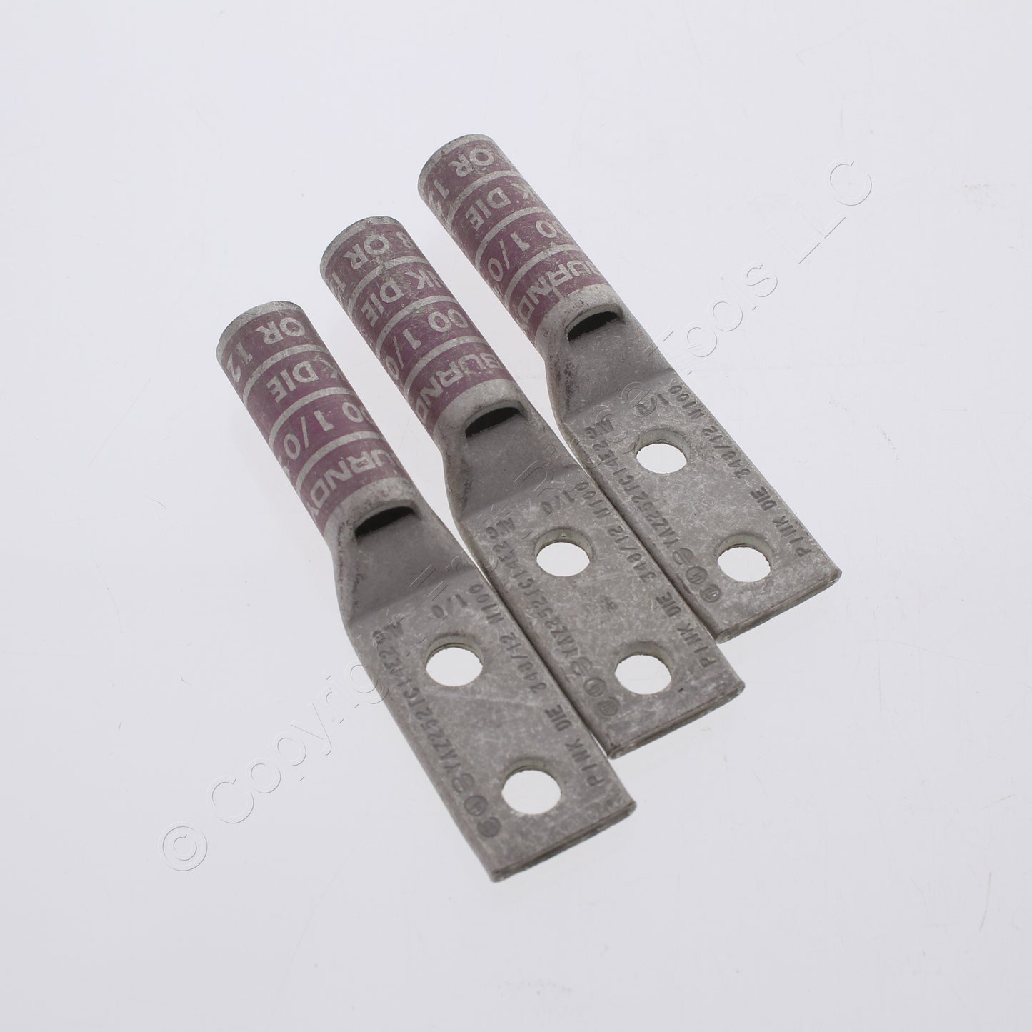 3 Hubbell Bonding Grounding Compression Lugs 1/0 AWG 1/4"Holes Pink #12 HGBL10DA