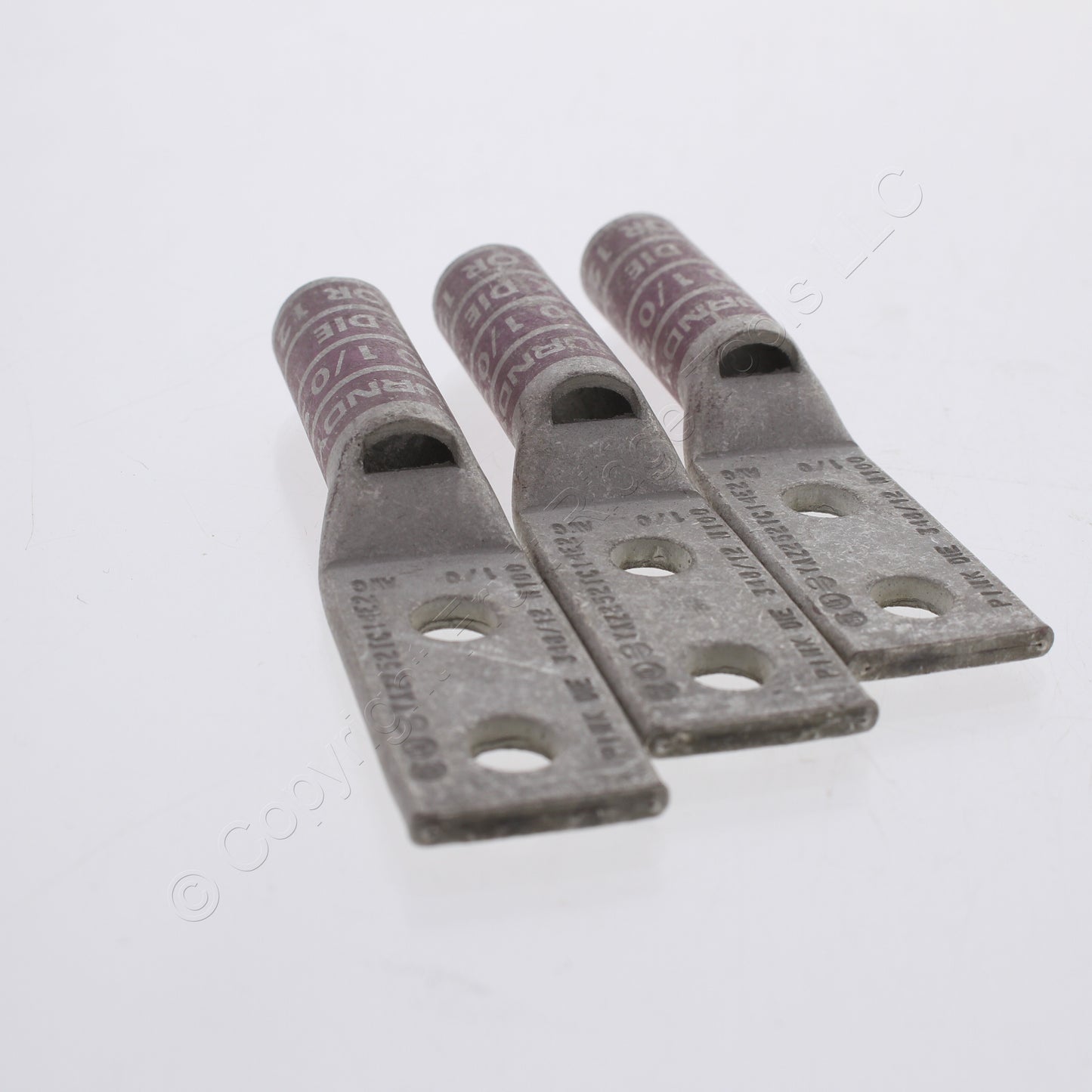 3 Hubbell Bonding Grounding Compression Lugs 1/0 AWG 1/4"Holes Pink #12 HGBL10DA