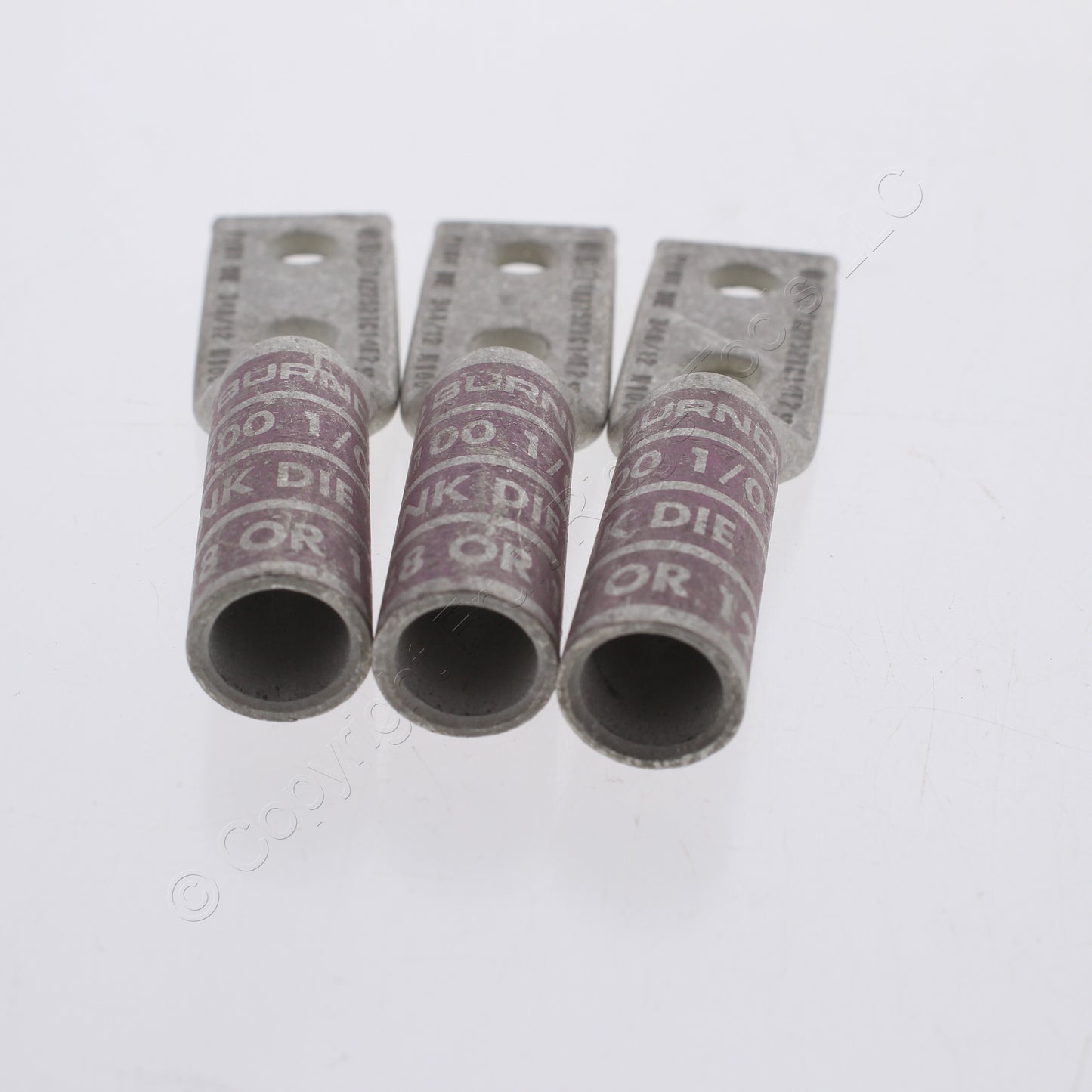 3 Hubbell Bonding Grounding Compression Lugs 1/0 AWG 1/4"Holes Pink #12 HGBL10DA