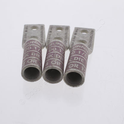 3 Hubbell Bonding Grounding Compression Lugs 1/0 AWG 1/4"Holes Pink #12 HGBL10DA
