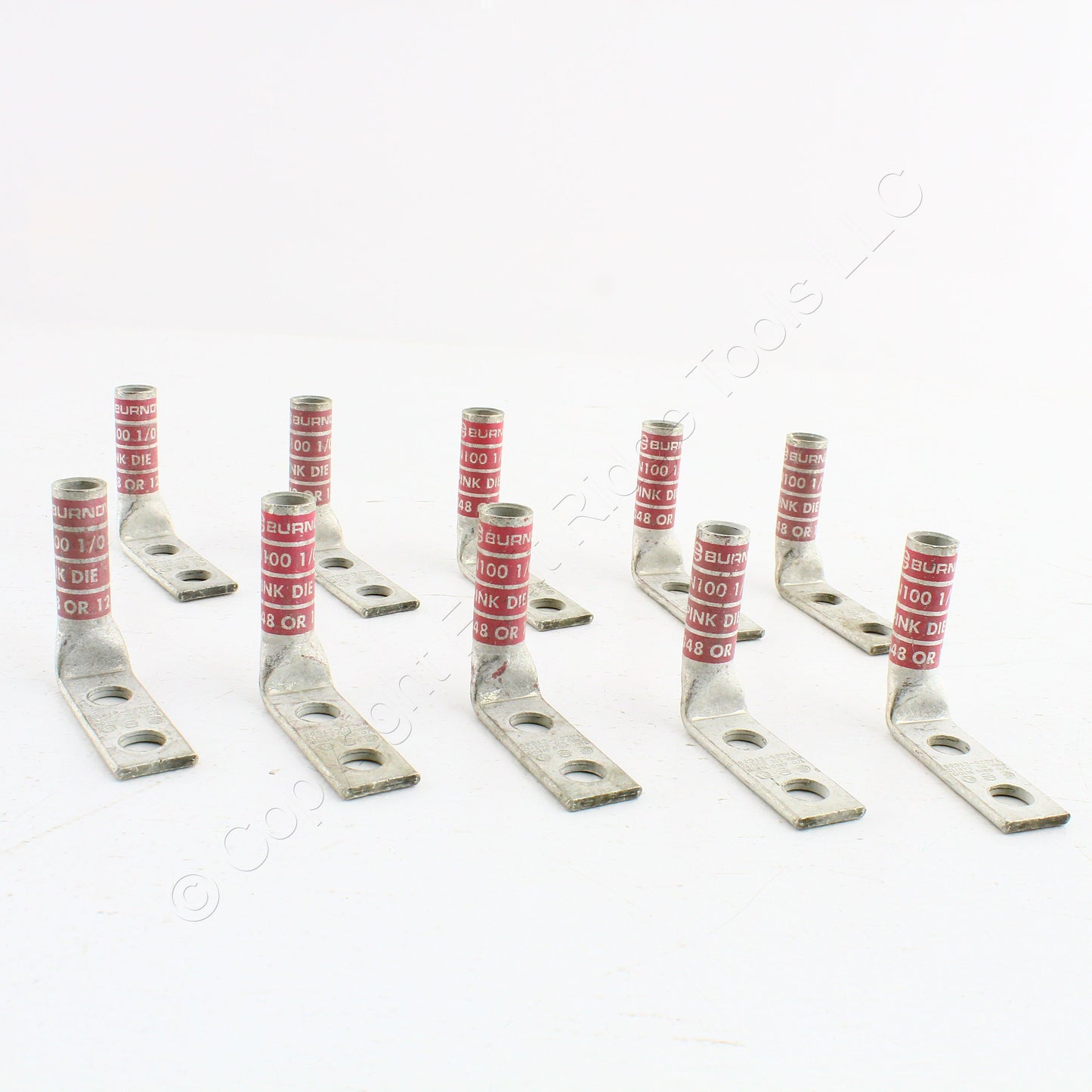 10 Hubbell Bonding Grounding Compression Lugs 90� 1/0 AWG 3/8" Pink HGBL10DB90