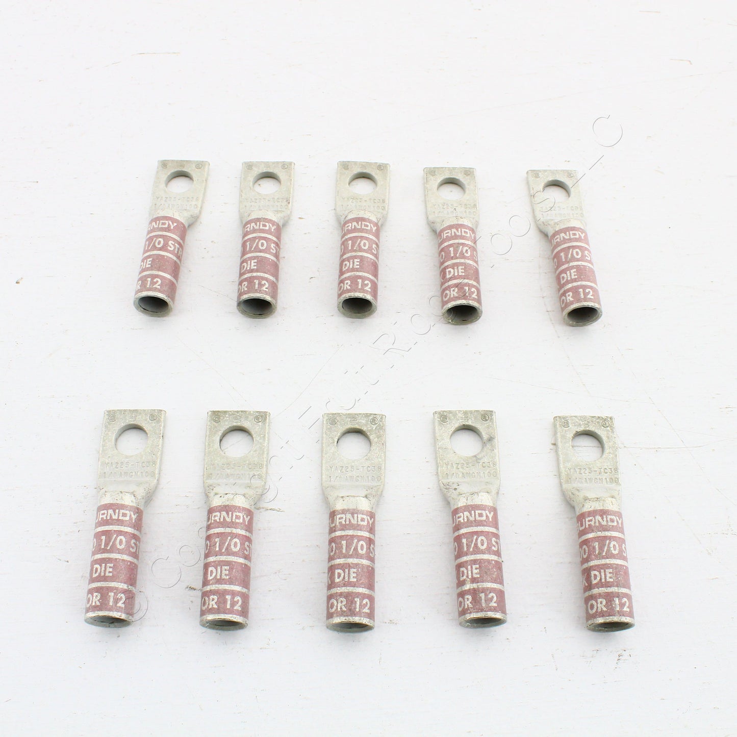 10 Hubbell Bonding Grounding Compression Lugs 1/0 AWG 3/8"Hole Pink #12 HGBL10SA