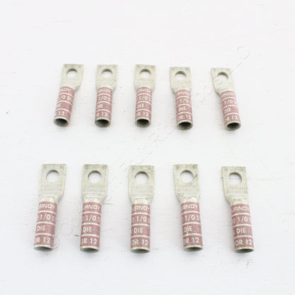 10 Hubbell Bonding Grounding Compression Lugs 1/0 AWG 3/8"Hole Pink #12 HGBL10SA