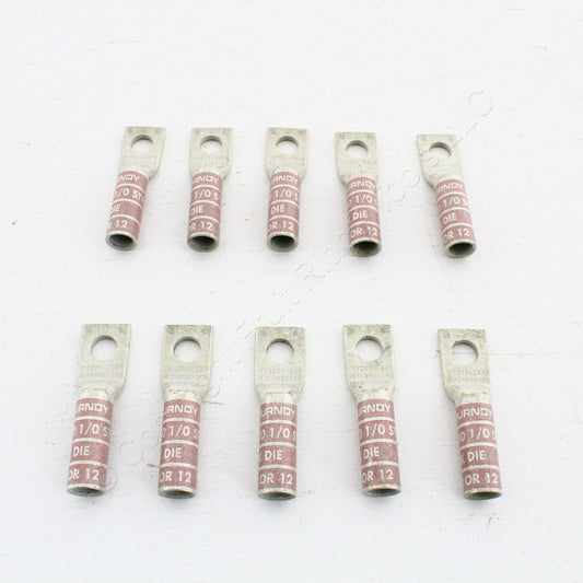 10 Hubbell Bonding Grounding Compression Lugs 1/0 AWG 3/8"Hole Pink #12 HGBL10SA