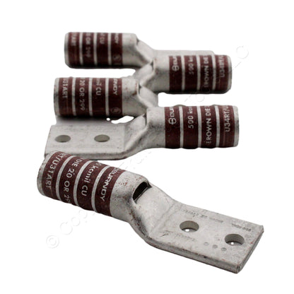 5 Hubbell Bonding Ground Compression Lugs 500 MCM 3/8" Holes Brown #20 HGBL500DB