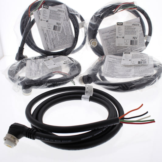 5 Hubbell 6' MiniQuick Connect Cord Pigtail Cable Rt Angle Plug 16/5 HPMA05106