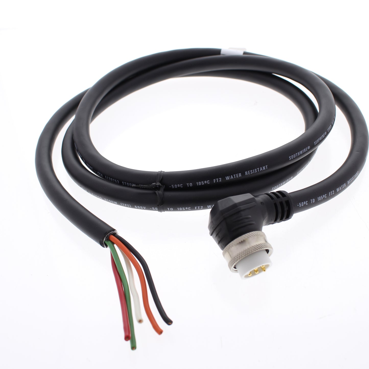 Hubbell 6ft MiniQuick Connect Cord Pigtail Cable Right Angle Plug 16/5 HPMA05106