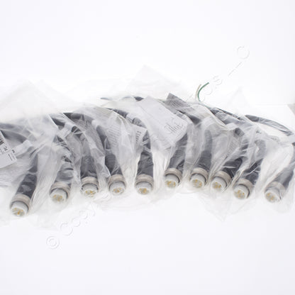 10 Hubbell 1ft Mini-Quick Connect Cords Pigtail Cable Male Plug 16/3 HPMS03101