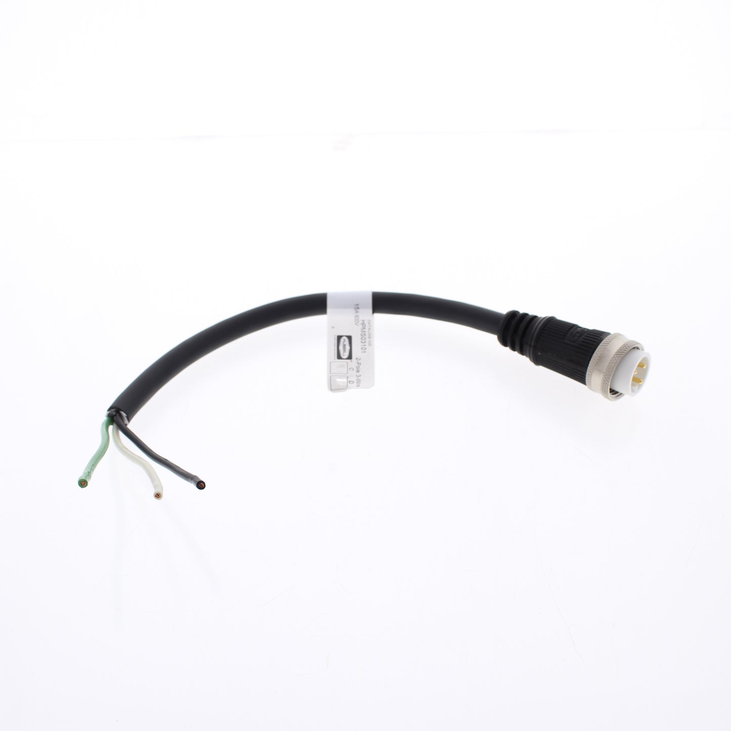 Hubbell 1ft Mini-Quick Connect Cord Pigtail Cable Male Plug 16/3 HPMS03101