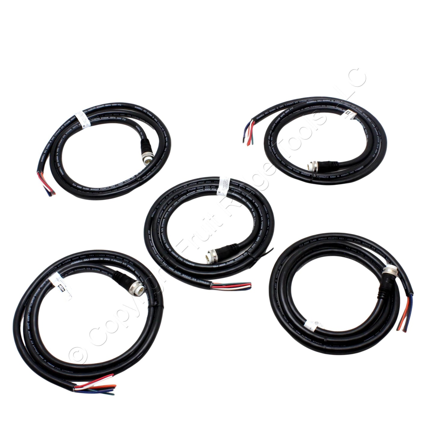 5 Hubbell 6ft Mini-Quick Connect Cords Pigtail Cable Male Plug 16/6 HPMS06106