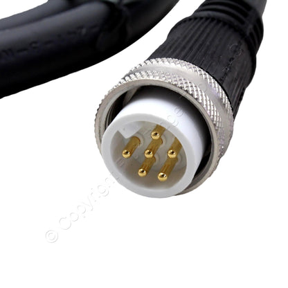 Hubbell 6ft Mini-Quick Connect Cord Pigtail Cable Male Plug 16/6 HPMS06106