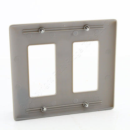 Hubbell HPS2347GY Gray 2-Gang Decorator GFCI GFI Rocker Oversize Nylon Wallplate