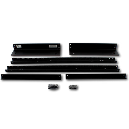 Hubbell Server Equipment Relay Rack Black Aluminum 48"x23" 24RU HPW48RR23