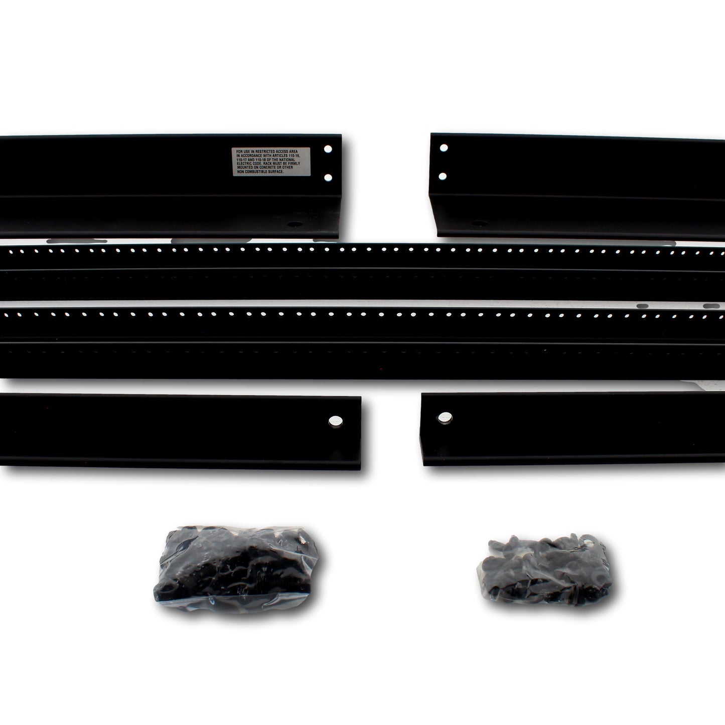 Hubbell Server Equipment Relay Rack Black Aluminum 48"x23" 24RU HPW48RR23