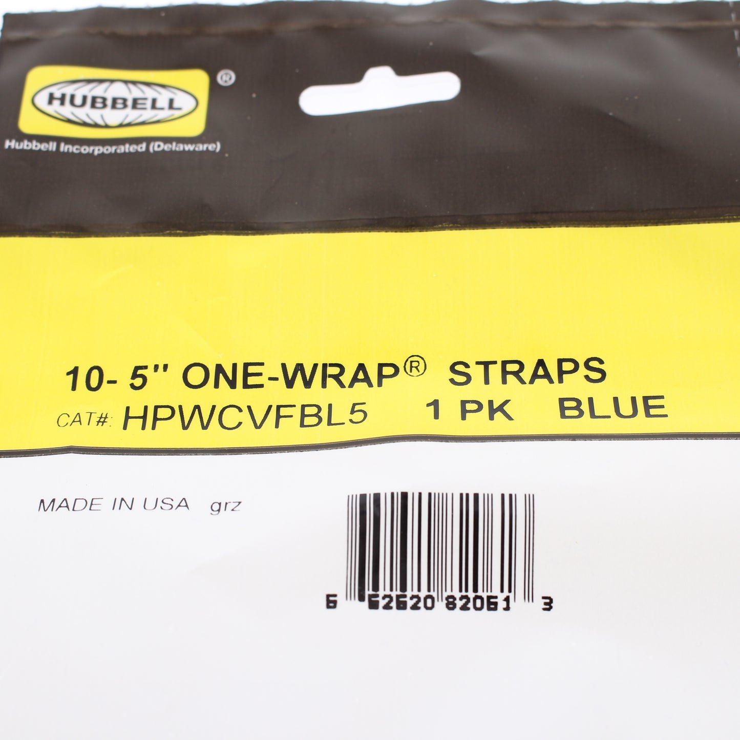 10 Hubbell Blue Hook & Loop One-Wrap Cable Ties 5" Cable Management HPWCVFBL5