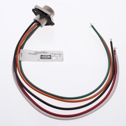 Hubbell Mini-Quick Flanged Female Receptacle 4P5W Quick-Connect 16AWG HRMF05501