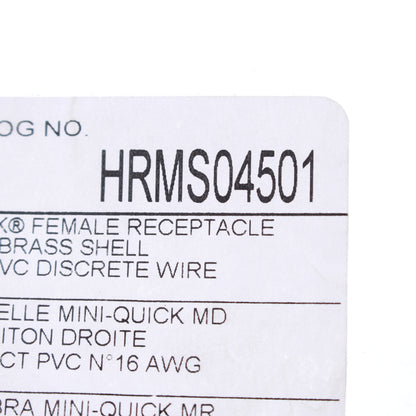 5 Hubbell MiniQuick Female Receptacle 3P4W Straight 16/4 Quickconnect HRMS04501