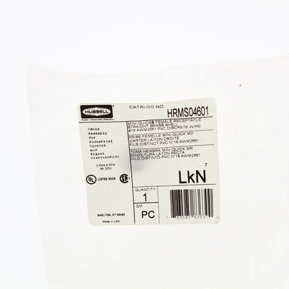Hubbell MiniQuick Female Receptacle 3P4W Straight Quickconnect 18AWG HRMS04601