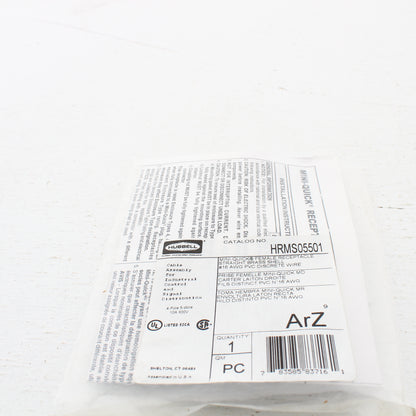 Hubbell MiniQuick Female Receptacle 4P5W Straight Quickconnect 16AWG HRMS05501