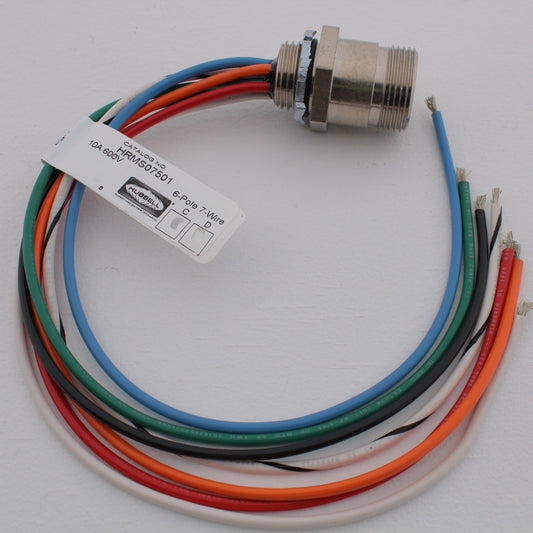 Hubbell MiniQuick Female Receptacle 6P7W Straight Quickconnect 16AWG HRMS07501