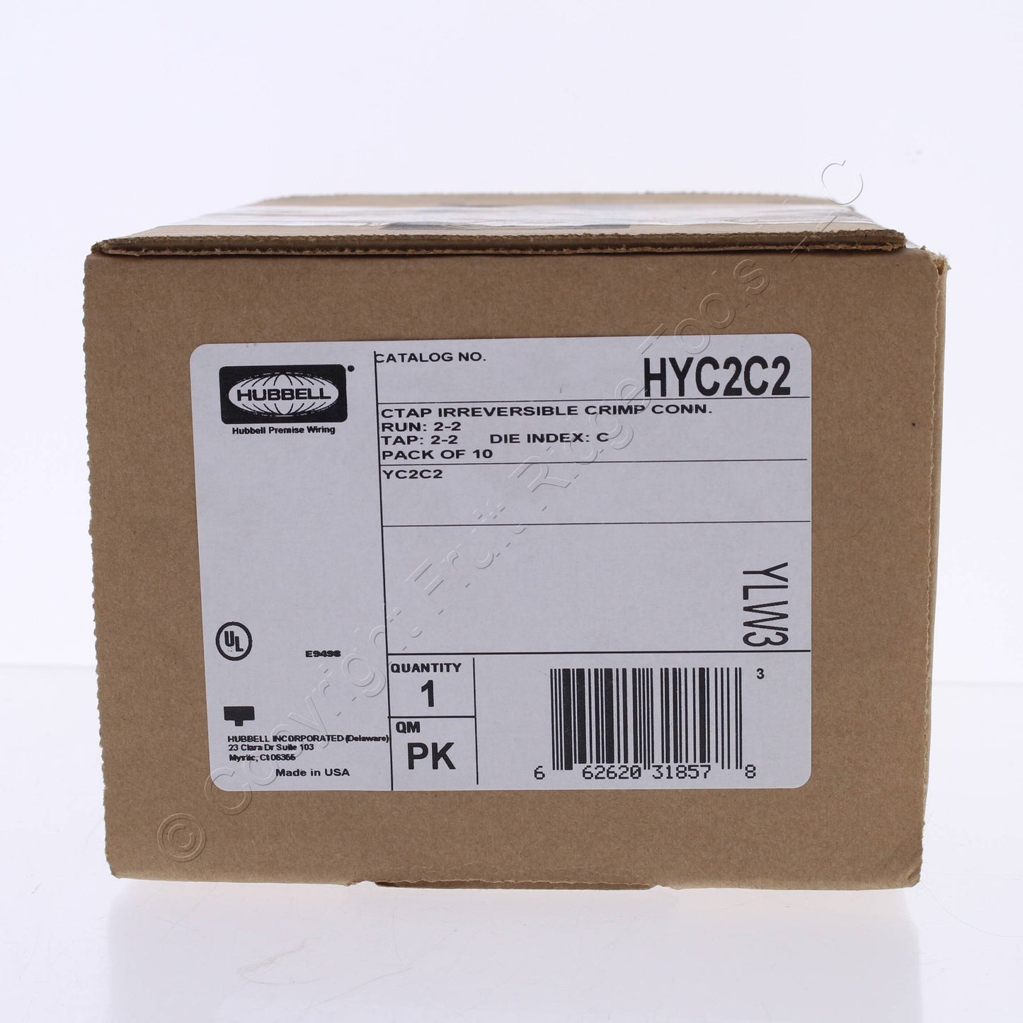 Hubbell Direct Burial Grounding Bonding Compression C-Tap 2-2 Index C HYC2C2