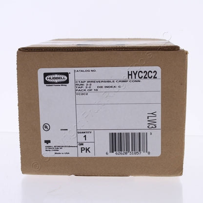 Hubbell Direct Burial Grounding Bonding Compression C-Tap 2-2 Index C HYC2C2