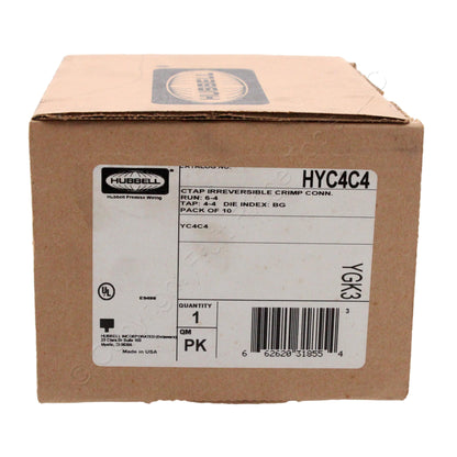 10 Hubbell Direct Burial Grounding Bonding Compression Taps 4-4 4-6 BG HYC4C4